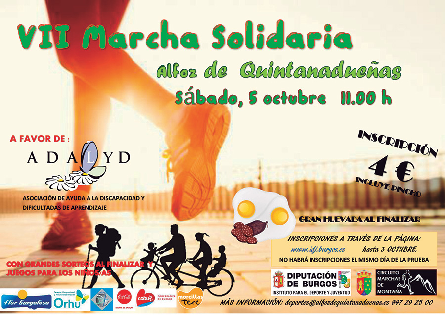 VII MARCHA SOLIDARIA ALFOZ DE QUINTANADUEÑAS - Inscríbete