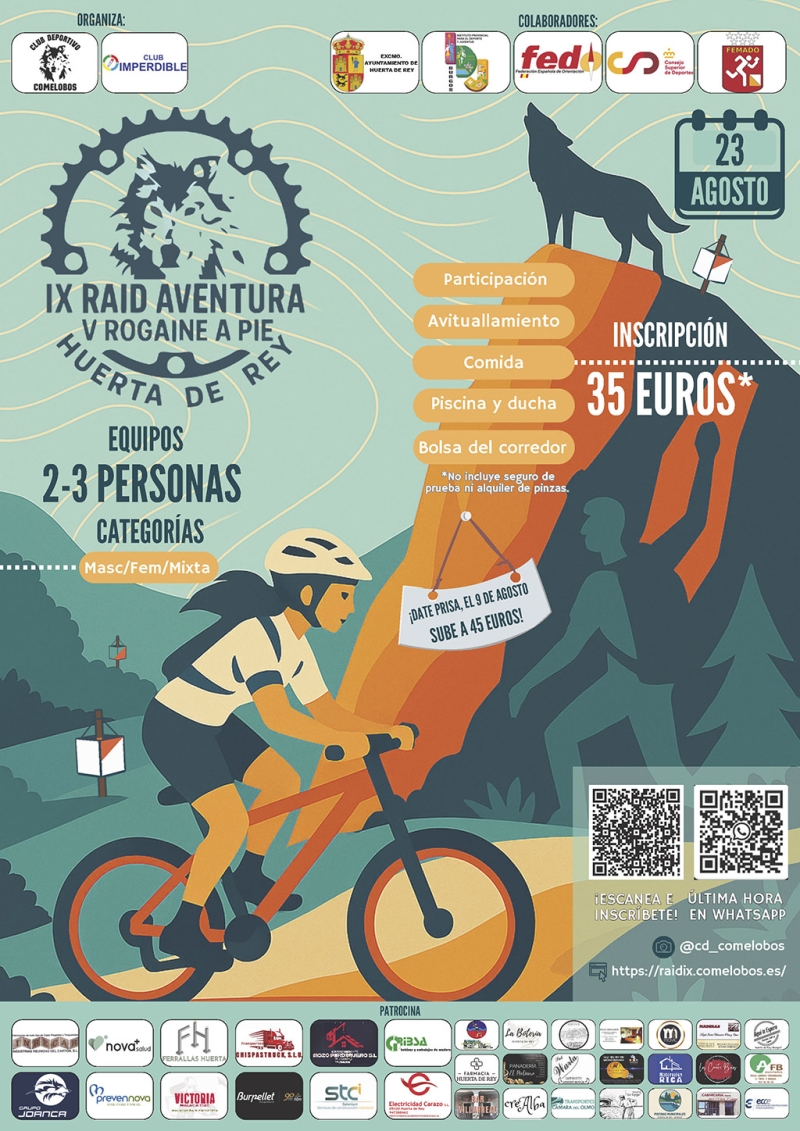 IX RAID DE AVENTURA – V ROGAINE DE HUERTA DE REY - Inscríbete