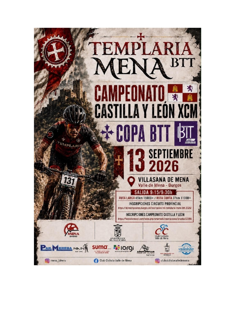 VIII TEMPLARIA MENA BTT 2026 - Inscríbete